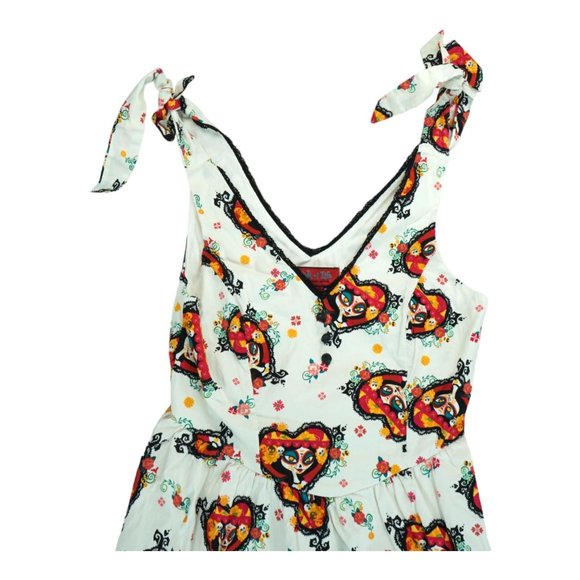 Hot Topic Book of Life Day of the Dead Dress Sz Medium Sleeveless Tie Strap Goth - Picture 3 of 5